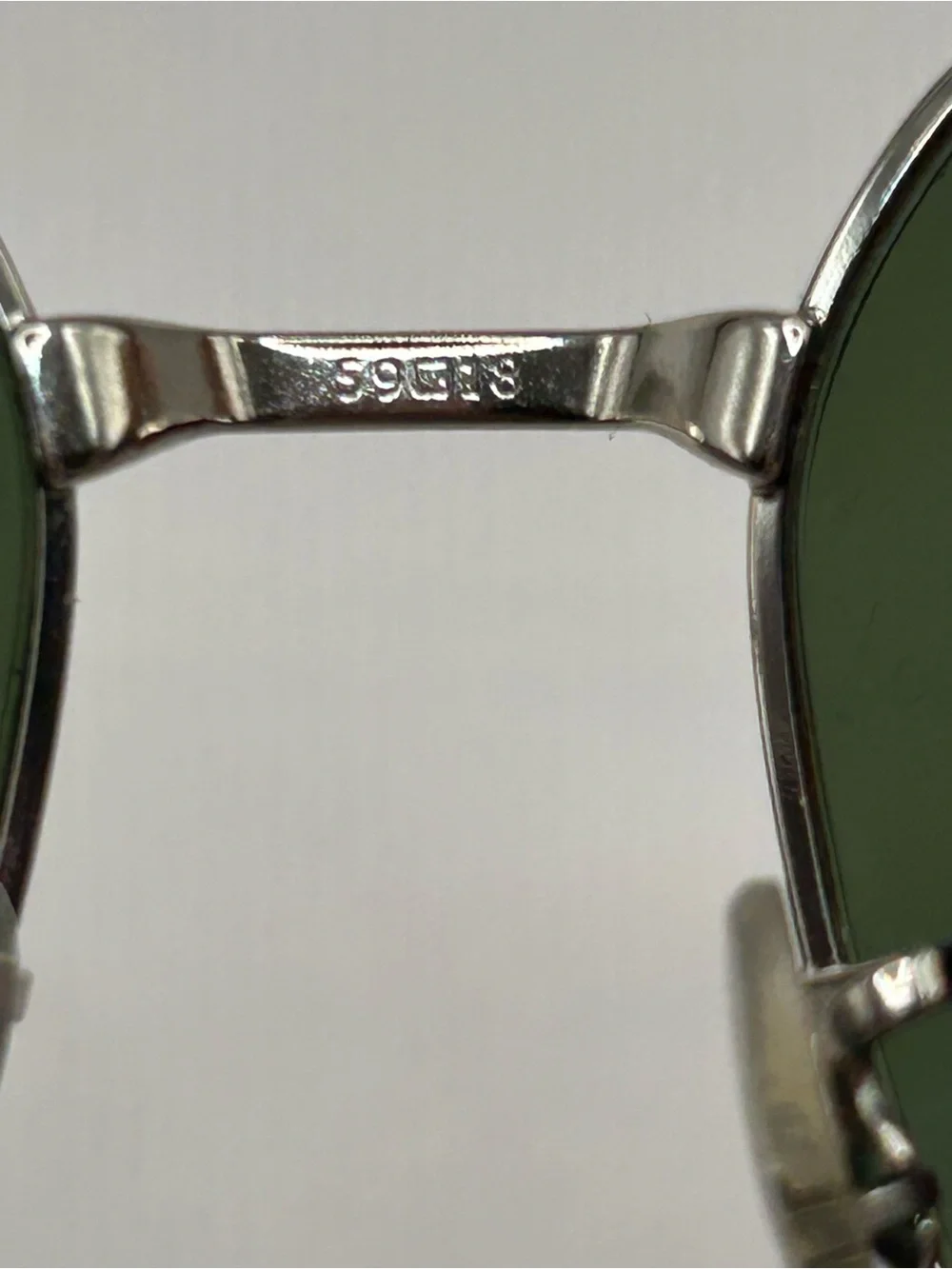 Ray-Ban Silver Frame Dark Green Lens Sunglasses